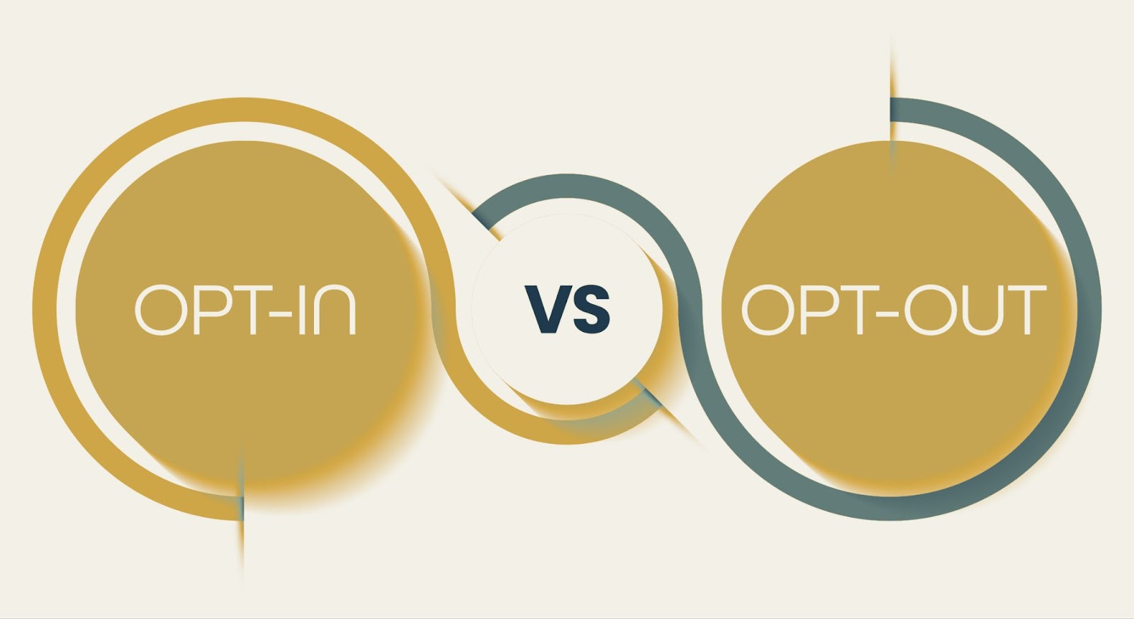 Two overlapping circles labeled Opt-In and Opt-Out with VS in the center comparing consent models