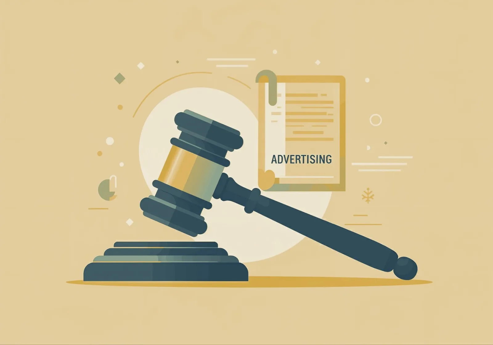 Megaphone graphic listing five steps to avoid deceptive advertising practices on a dark background