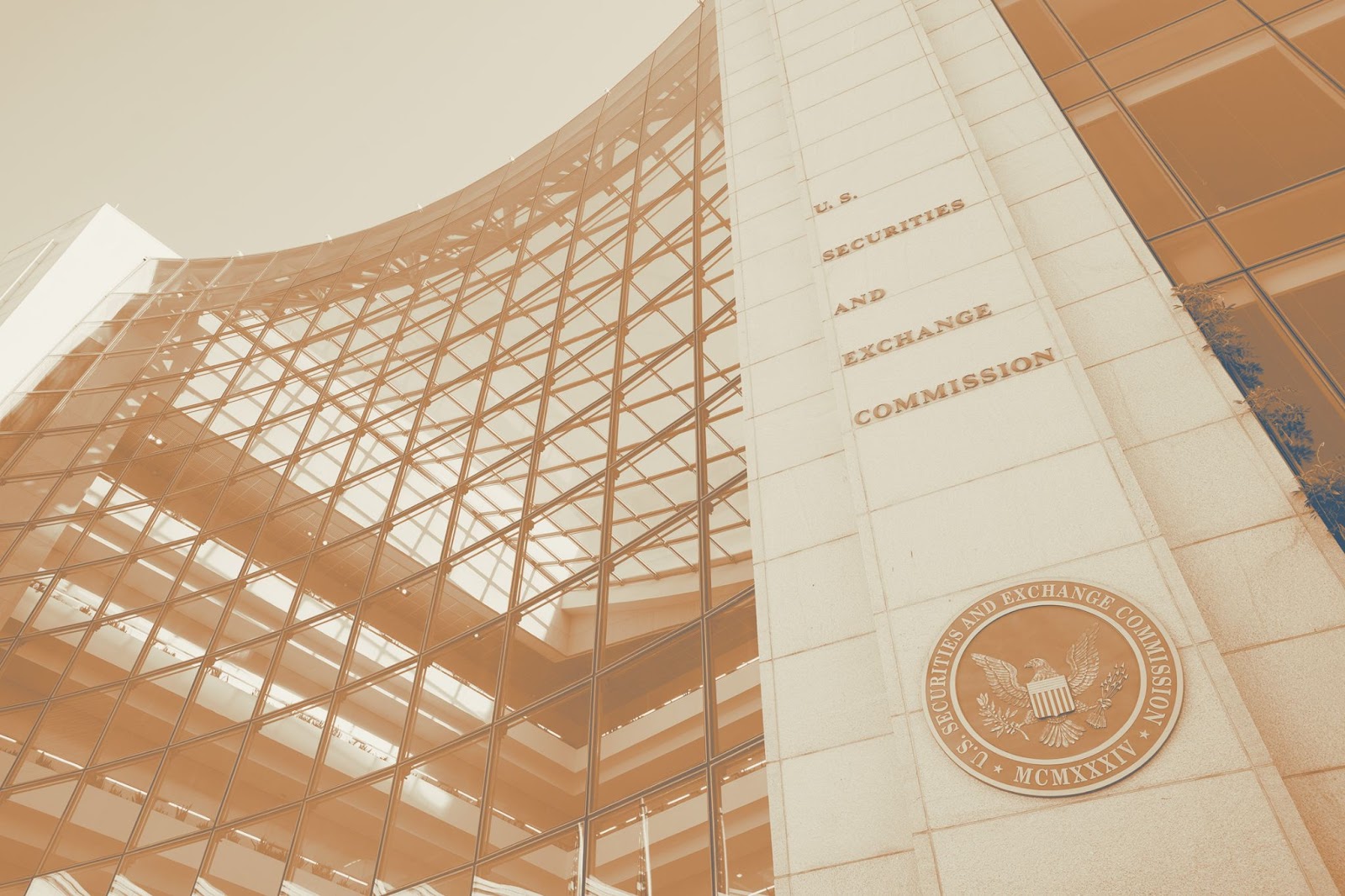 U.S. Securities and Exchange Commission building exterior with official seal and glass facade