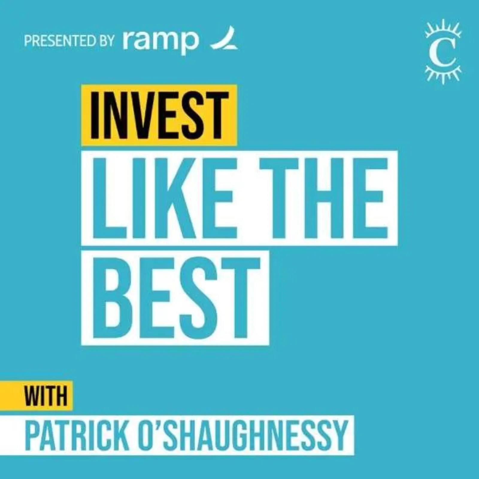 Invest Like the Best podcast cover with Patrick O'Shaughnessy on light blue background
